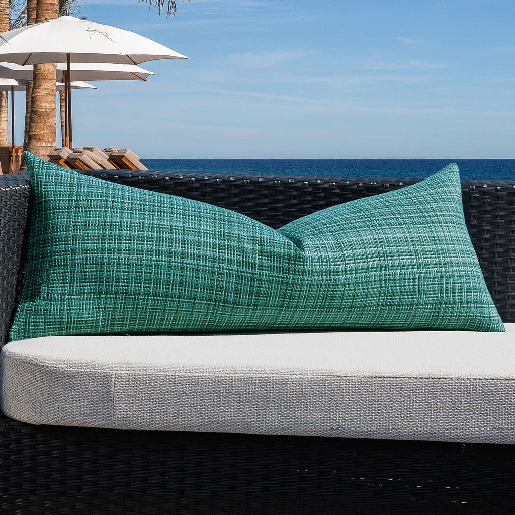 Kevin Textile Outdoor Waterproof Throw Pillow Covers 14x36 Inch Pack of 1 Woven Faux Linen Decorative Water Resistant Long Body Lumbar…