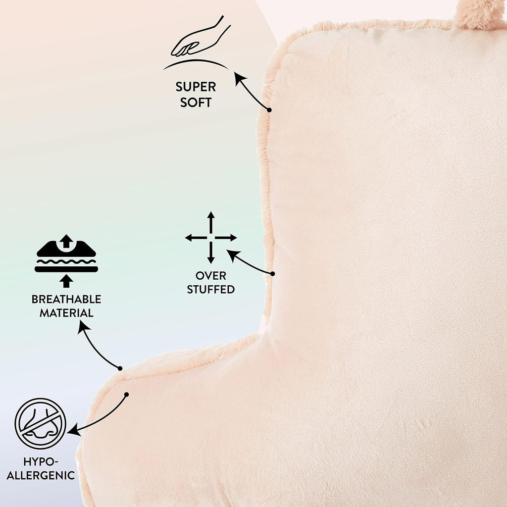 Urban Lifestyle Rabbit Faux Fur Backrest Pillow, Blush