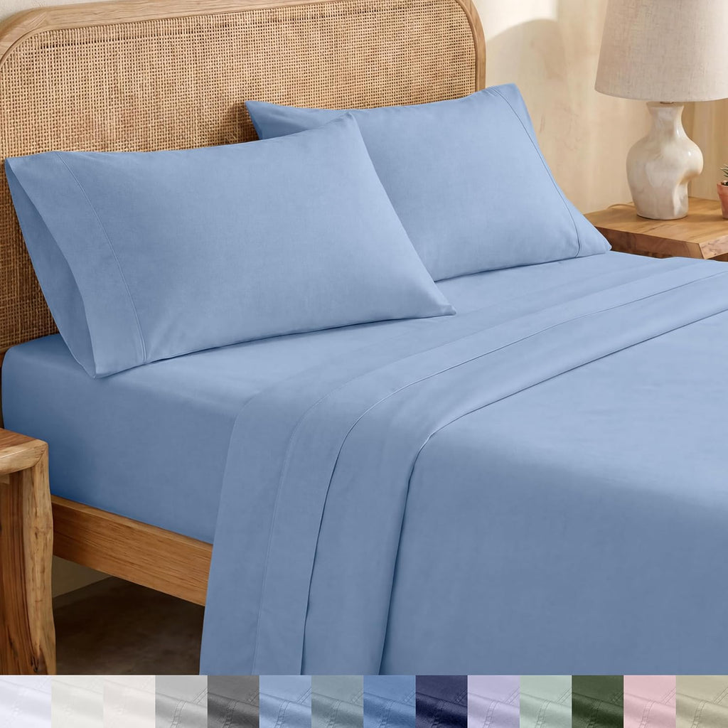 CaliforniaDesignDen California Design Den California King Sheet Sets - Soft 100% Organic Cotton Sheets, Crisp and Cool Percale, Deep Pocket…