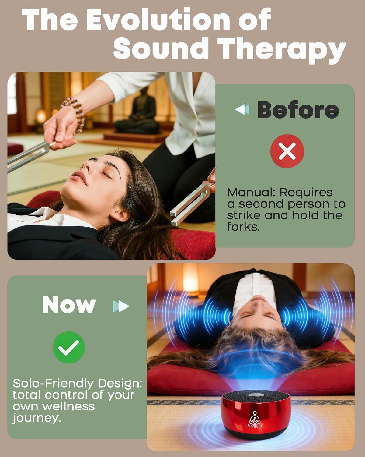Puvidjutmeditationmachine Tuning Fork for Healing Set Alternative–PUVIDJUT M3 Digital Sound Healing Device |Solfeggio Frequencies & Tibetan…