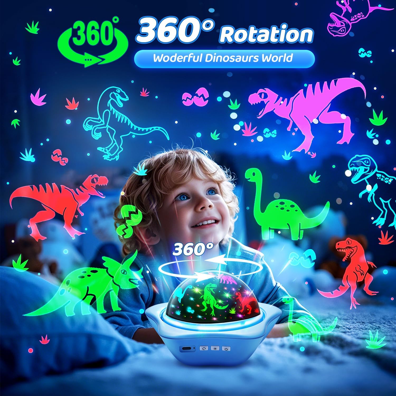 One Fire Night Light for Kids Toys,6 Films+78 Lighting Modes Star Projector, Rechargeable Night Light Projector,360°Rotion Star Lights for…