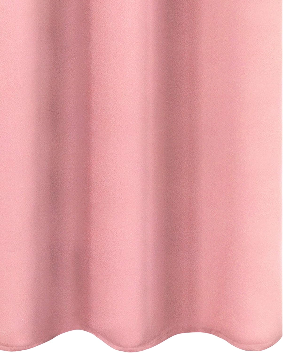 Lemomo Pink Blackout Curtains 34 x 63 Inch Length/Set of 2 Curtain Panels/Thermal Insulated Room Darkening Blackout Curtains for Bedroom 63…
