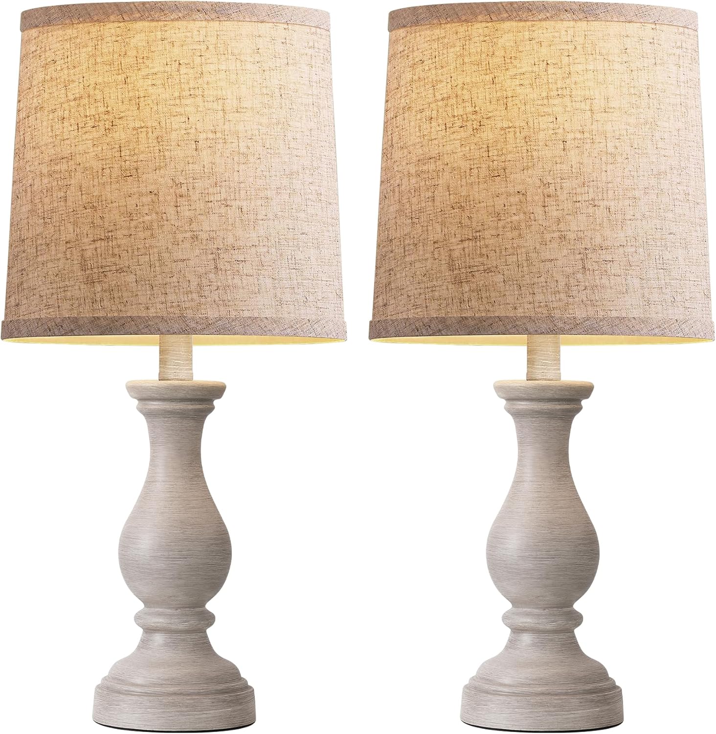 Seealle Farmhouse Table Lamps Set of 2 - Rustic Bedroom Lamps for Living Room, 22" Boho Bedside Lamp for Night Stands End Table Office…