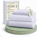 LaneLinen LANE LINEN 100% Organic Printed Cotton Sheets Twin Size, Classic Ticking Stripe Print (Available in Variety of Prints) Soft & Com…