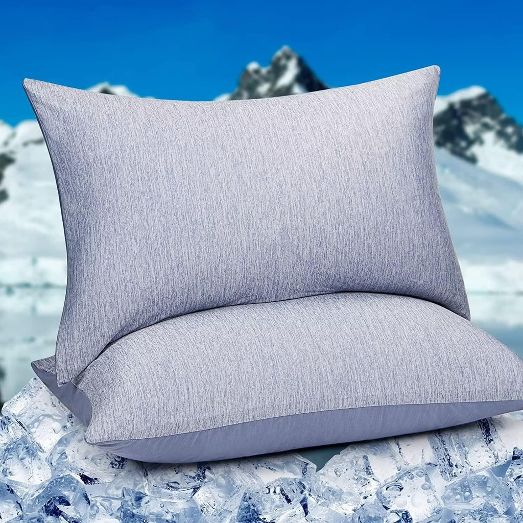 Homfine Cooling Pillowcases Queen Size - Double Side Q-Max 0.439 Cooling Fiber for Pillow Protector, Breathable Cold Pillow Cover for Hot S…