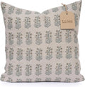 LineandLoop Linen Throw Pillow Covers 20x20 inch Soft Green Spring Decorative Pillow Covers for Living Room, Bedroom 2 inches Cotton Green