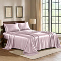 PureBedding Pure Bedding Satin Sheets Full [4-Piece, Champagne Pink] Hotel Luxury Silky Bed Sheets - Extra Soft 1800 Microfiber Sheet Set,…