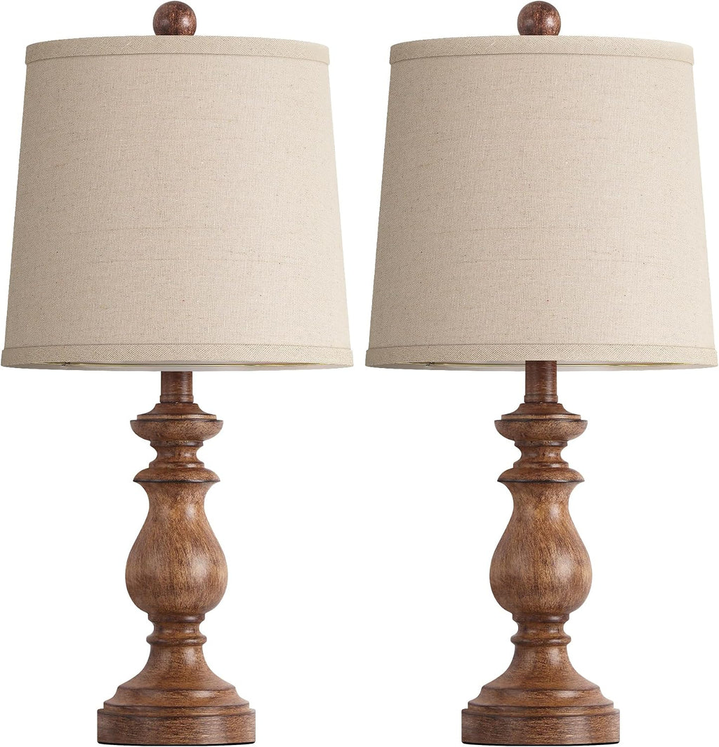 PARTPHONER Traditional Table Lamp Set of 2, Rustic Farmhouse Table Lamps for Living Room Bedroom, 22" Bedside Desk Lamps Vintage…