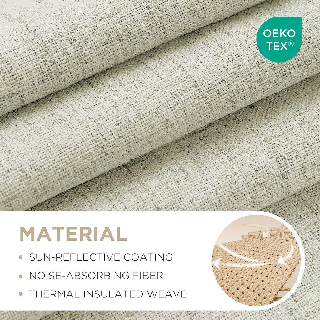 Joydeco Blackout Curtains for Bedroom - 108 Inch Long 100% Light Blocking 2 Panels Beige Drapes, Thermal Insulated Room Darkening…