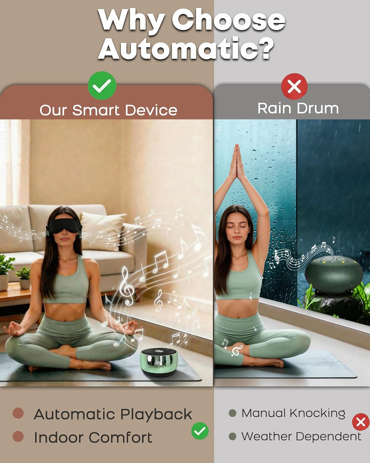 Puvidjutmeditationmachine Rain Drum Alternative–PUVIDJUT M3 Musical Instruments with Meditation Chime,5 Solfeggio Frequencies (417-639Hz),…