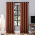 Sun Zero Nordic 2-pack Theater Grade Extreme 100% Blackout Grommet Curtain Panel Pair, 52" x 63", Terracotta