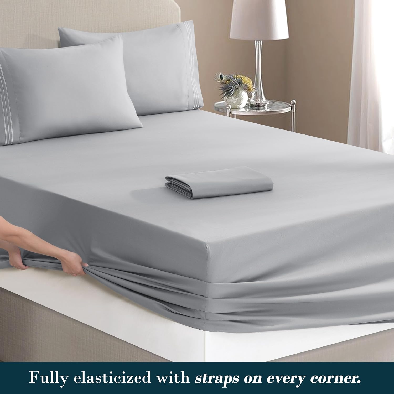 MocassiLuxuryBedding Mocassi Luxury 6-Piece Sheet Set, Ultra Soft 1800 Hotel Quality Microfiber Sheet Set, Fits Mattresses Up to 18 to 24 I…