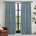 Rybhome RYB HOME Stone Blue Velvet Curtains 90 inches Long - Blackout Curtains for Nursery Thermal Insulated Noise Reducing Soft Luxury Win…