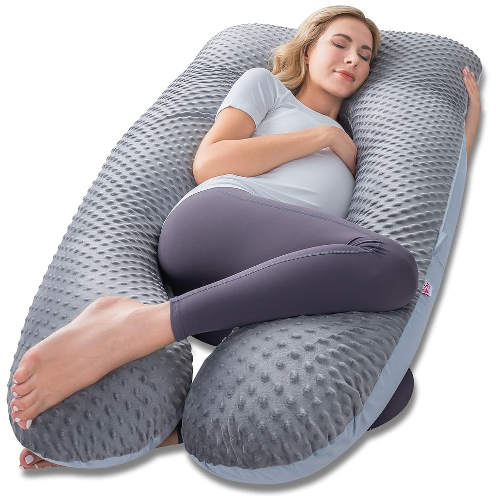 Meiz Pregnancy Pillows, Pregnancy Body Pillow, Pregnancy Pillows for Sleeping, Maternity Pillow for Pregnant Women with Cooling Jersey & Ve…