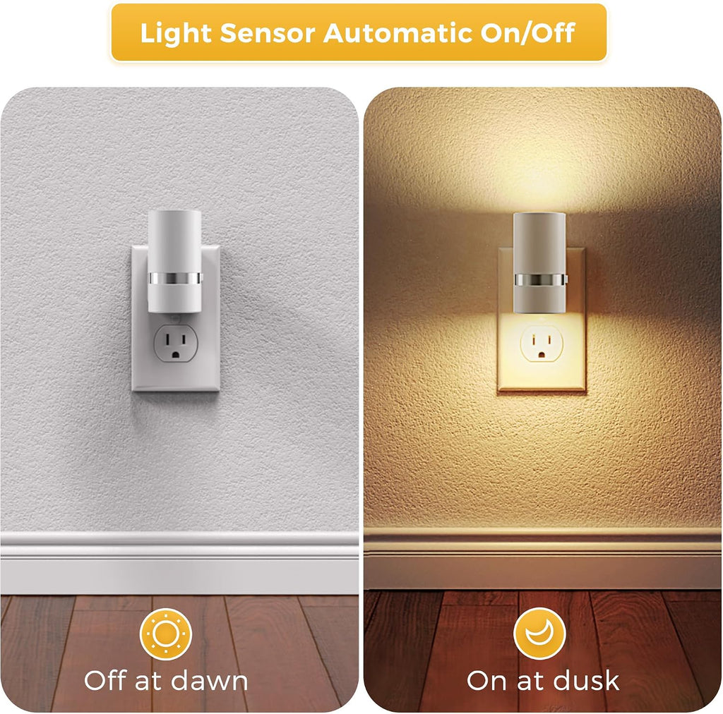 L LOHAS LED Night Lights Plug into Wall, Plug in Night Light with Light Sensor, Dimmable 0-100LM, Soft White 3000K, Wall Sconce-Style…