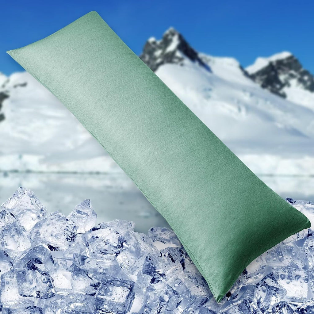 Homfine Cooling Pillowcase Body Size - Double Side Q-Max 0.439 Cooling Fiber for Pillow Protector, Breathable Long Cold Pillow Cover for Ho…