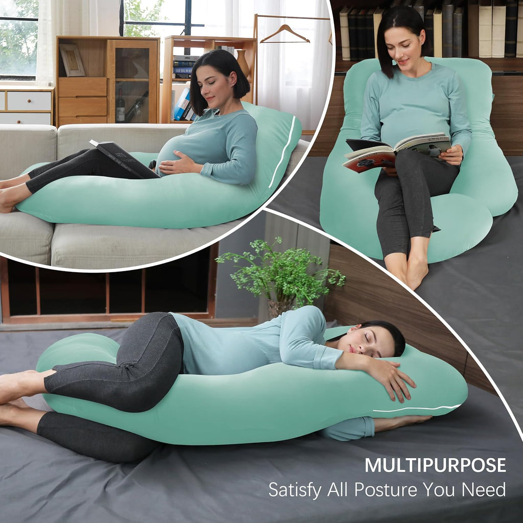 Moonpark MOON PARK Pregnancy Pillows for Sleeping - U Shaped Full Body Maternity Pillow with Removable Cover - Support for Back, Legs, Bell…