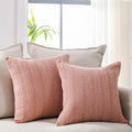 Cocoploceus 18x18 Throw Pillow Covers Set of 2 Boho Decorative Pillow Shams Stone Washed Cotton Pillowcase Waffle Square for Couch Sofa Cha…