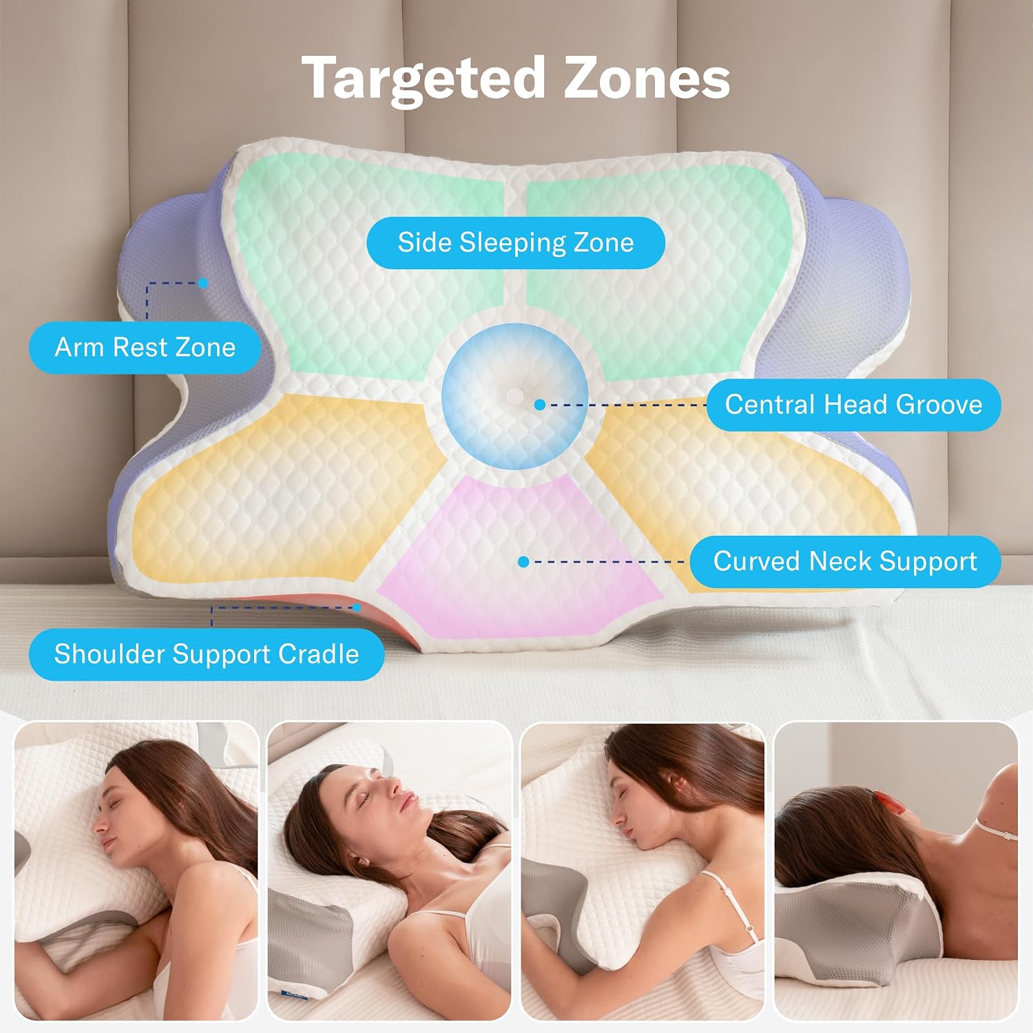 Alcedo Cervical Pillow for Cozy Sleep and Neck, Odorless Ergonomic Memory Foam Pillow, Orthopedic Bed Pillow for Side, Back & Stomach Slee…