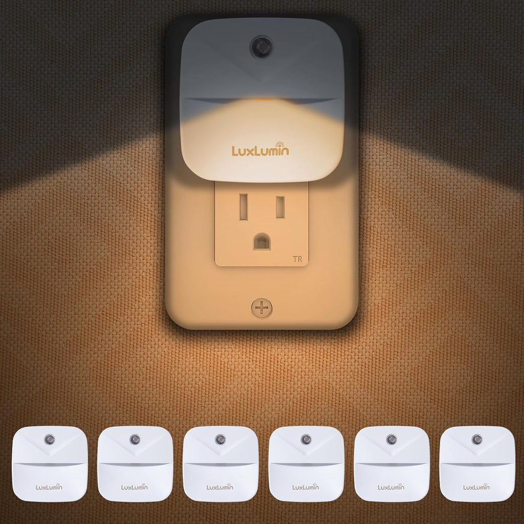 LuxLumin LED Night Lights Plug into Wall with Dusk-to-Dawn Sensor, Automatically Turn on and Off, Night Light for…