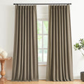 VisionHome Vision Home Brown Pinch Pleated Full Blackout Curtains Linen Blended Room Darkening Window Curtains 95 inch for Living Room Bedr…
