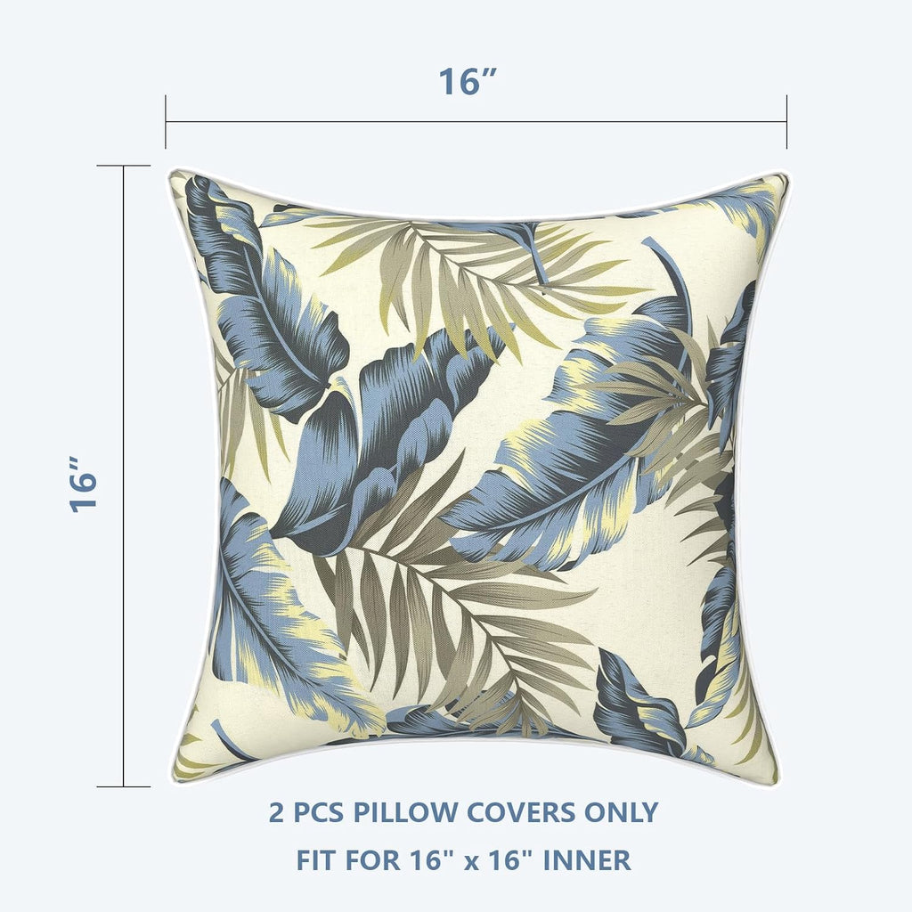 LVTXIII Outdoor Throw Pillow Covers 16x16 inch Waterproof Tropic Accent Pillow Cases Fluffy Outdoor Cushion Covers for Garden and Patio…