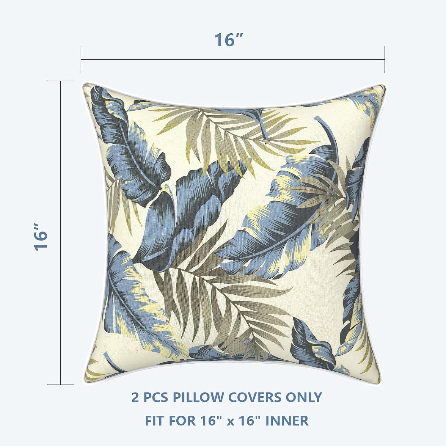 LVTXIII Outdoor Throw Pillow Covers 16x16 inch Waterproof Tropic Accent Pillow Cases Fluffy Outdoor Cushion Covers for Garden and Patio…