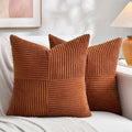 Fancy Homi 2 Packs Rust Samll Decorative Throw Pillow Covers 14x14 Inch with for Couch Bed, Rustic Farmhouse Boho Home Decor, Soft Corss…