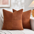 Fancy Homi 2 Packs Rust Decorative Throw Pillow Covers 16x16 Inch for Living Room Couch Bed, Rustic Farmhouse Boho Home Decor, Soft Corss…