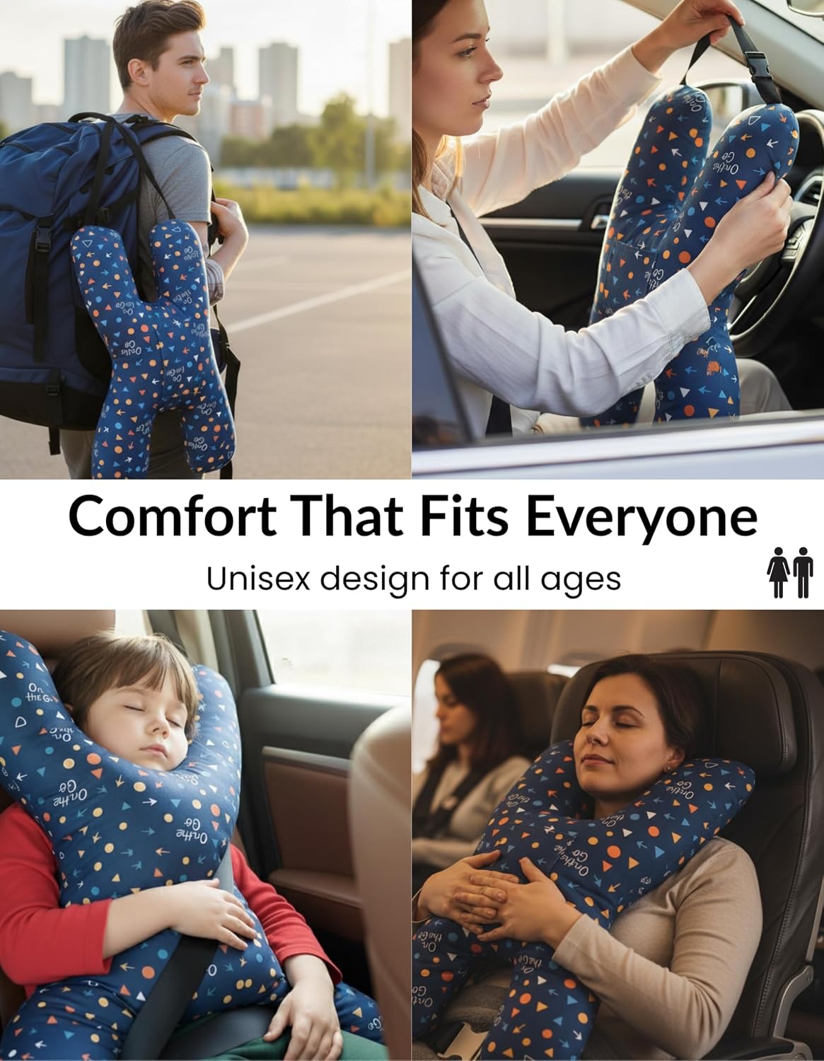 X Shape Travel Pillow – Neck & Head Support Cushion for Airplane, Car, Train & Office – Comfortable Travel Neck Pillow for Sleeping –…