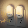 JandCase Motion Sensor Night Light, 2 Pack Motion Activated Night-Lights, 3000K Warm White LED Night Lights Plug into Wall, 30/60LM…