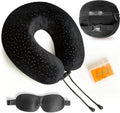 Aeris Memory Foam Travel Pillow for Airplanes - Adjustable Neck Pillow for Long Flights - Carry Bag, Ear Plugs and Eye Mask Included…