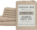 KARISSA MAE 6 Piece Pure Viscose from Bamboo California King Size Sheet Set | 100% FSC Certified | Luxuriously Soft | Cooling | 18" Deep…