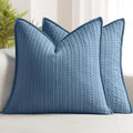 Set of 2 Decorative 100% Cotton Waffle Euro Sham Pillow Covers 26x26, Neutral Coastal Throw Pillows Weave European Cushion Cases for…