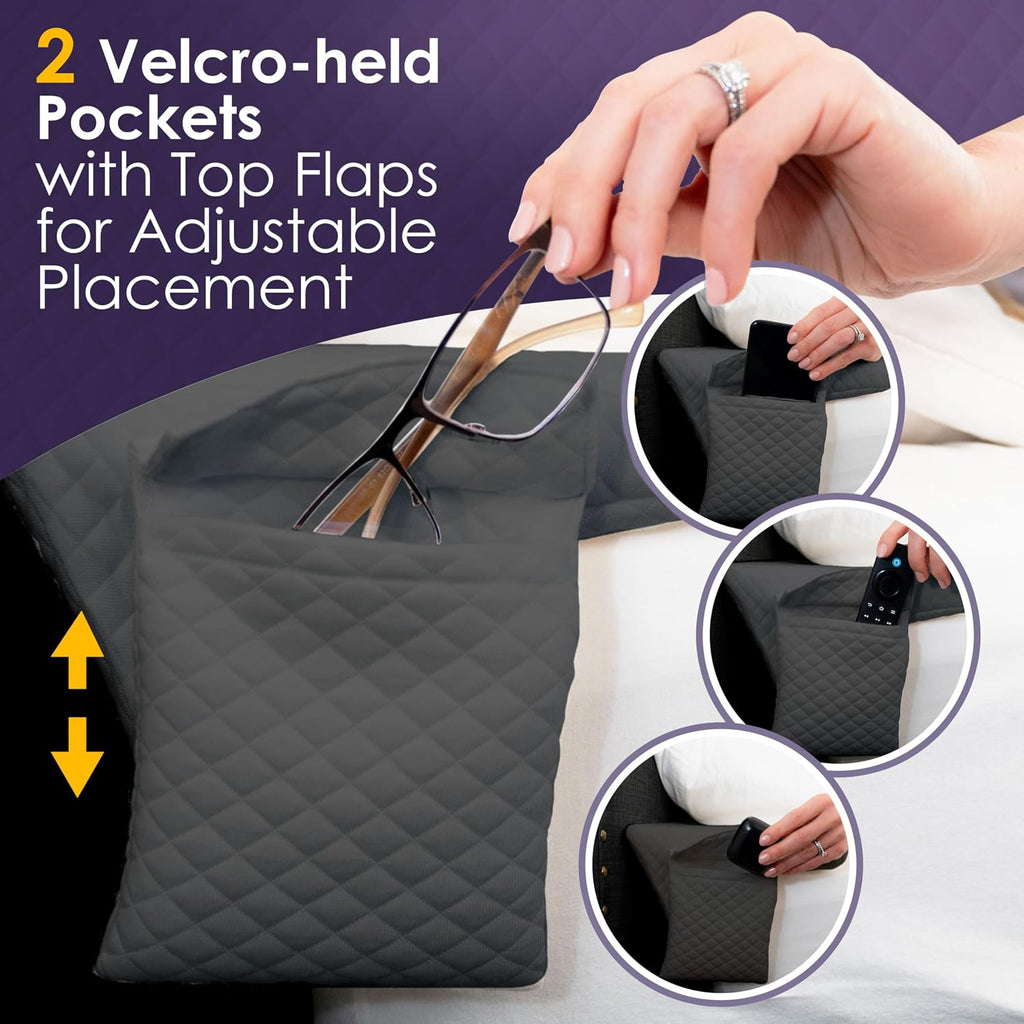 XetraDesign Bed Wedge Pillow Set for Headboard Gap Up to 7", Triangle Gap Filler for Bed, Mattress Wedge Gap Filler, Headboard Space…