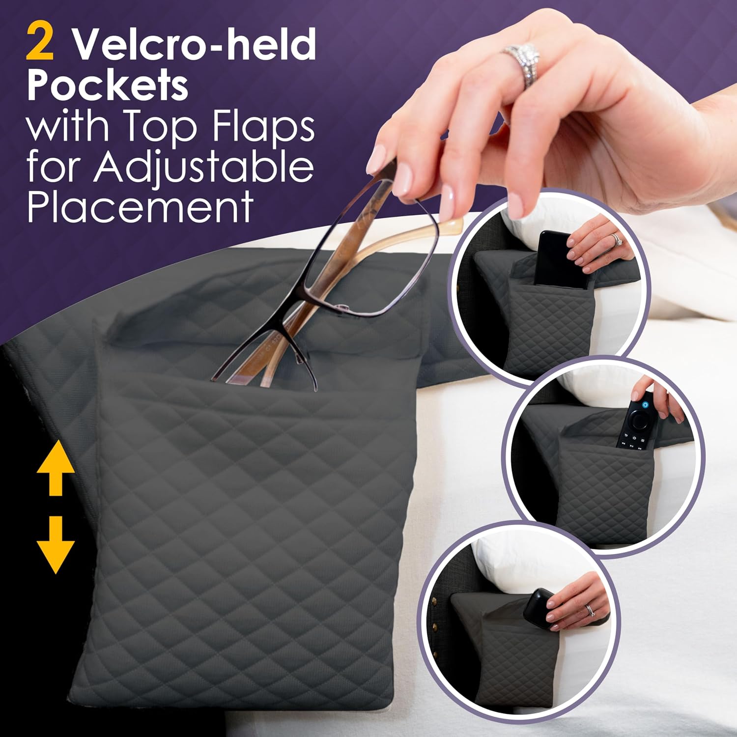 XetraDesign Bed Wedge Pillow Set for Headboard Gap Up to 7", Triangle Gap Filler for Bed, Mattress Wedge Gap Filler, Headboard Space…