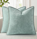 decorUhome Summer Chenille Soft Cozy Throw Pillow Covers 24x24 Set of 2, Modern Farmhouse Boho Velvet Decorative Euro Sham Pillow Cases wit…