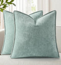 decorUhome Summer Chenille Soft Cozy Throw Pillow Covers 22x22 Set of 2, Modern Farmhouse Boho Velvet Decorative Euro Sham Pillow Cases wit…