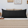 JoraLion 20x54 inch Neutral Boucle Body Pillow Cover, Black Long Pillow Cover Cozy Soft Cushion Case for Couch Sofa Bed Living Room Home…