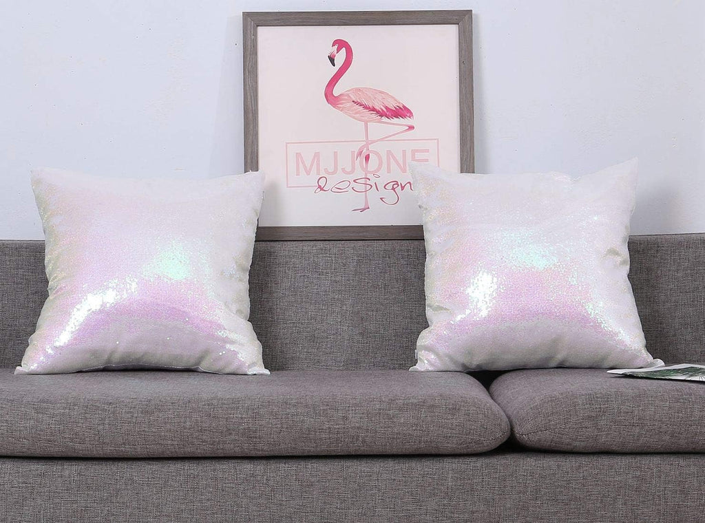 Poise3EHome 18x18 Sequin Pillow Covers, Iridescent Decorative Throw Pillow Covers for Couch, Living Room, Christmas, Set of 2…