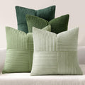 Miulee Spring Green Decorative Throw Pillow Covers 24x24 Inch Set of 4 Boho Farmhouse Cushion Covers Mordern Nordic Pillow Cases Soft Cordu…