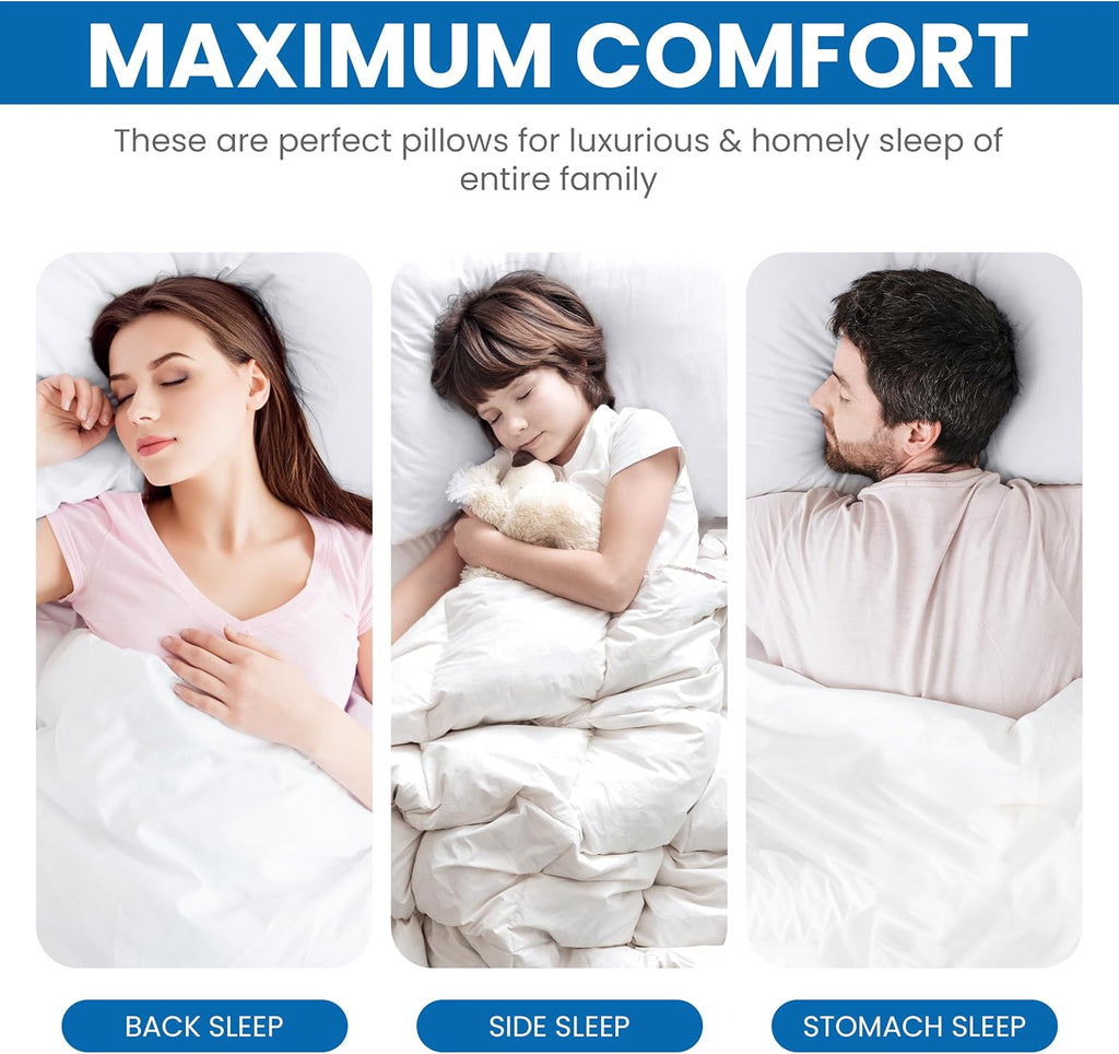 Utopiabedding Utopia Bedding Bed Pillows for Sleeping (White), King Size, Set of 4, Hotel Pillow, Cooling Pillows for Side, Back or Stomach…