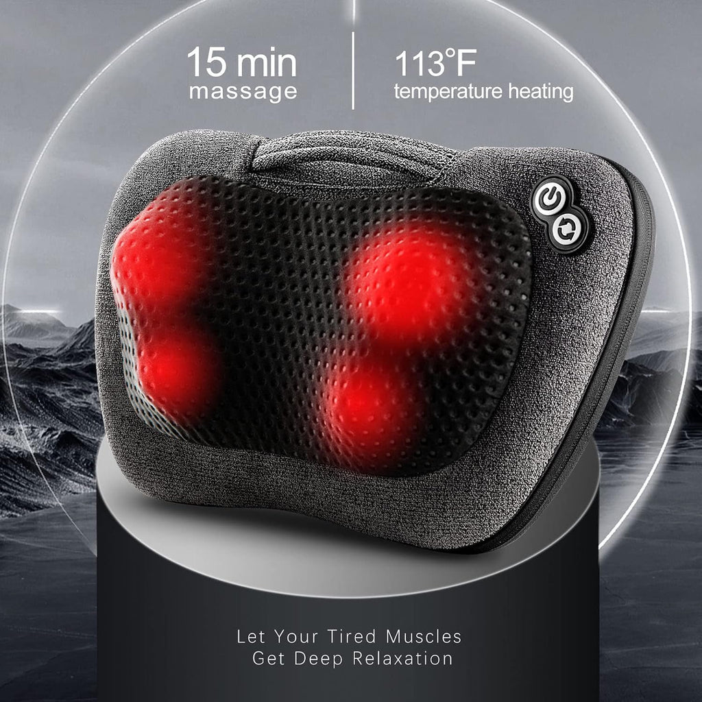 VIKTOR JURGEN Back Massager, Neck Massager with Heat, Massage Pillow Gifts for Men & Women, Electric Shiatsu Back Massager, Deep Kneading…