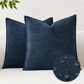 KevinTextile Kevin Textile Waterproof Decorative Pillow Covers Navy Blue 18x18 Inch Pack of 2 Soft Boucle Textured Throw Pillowcases Elegan…