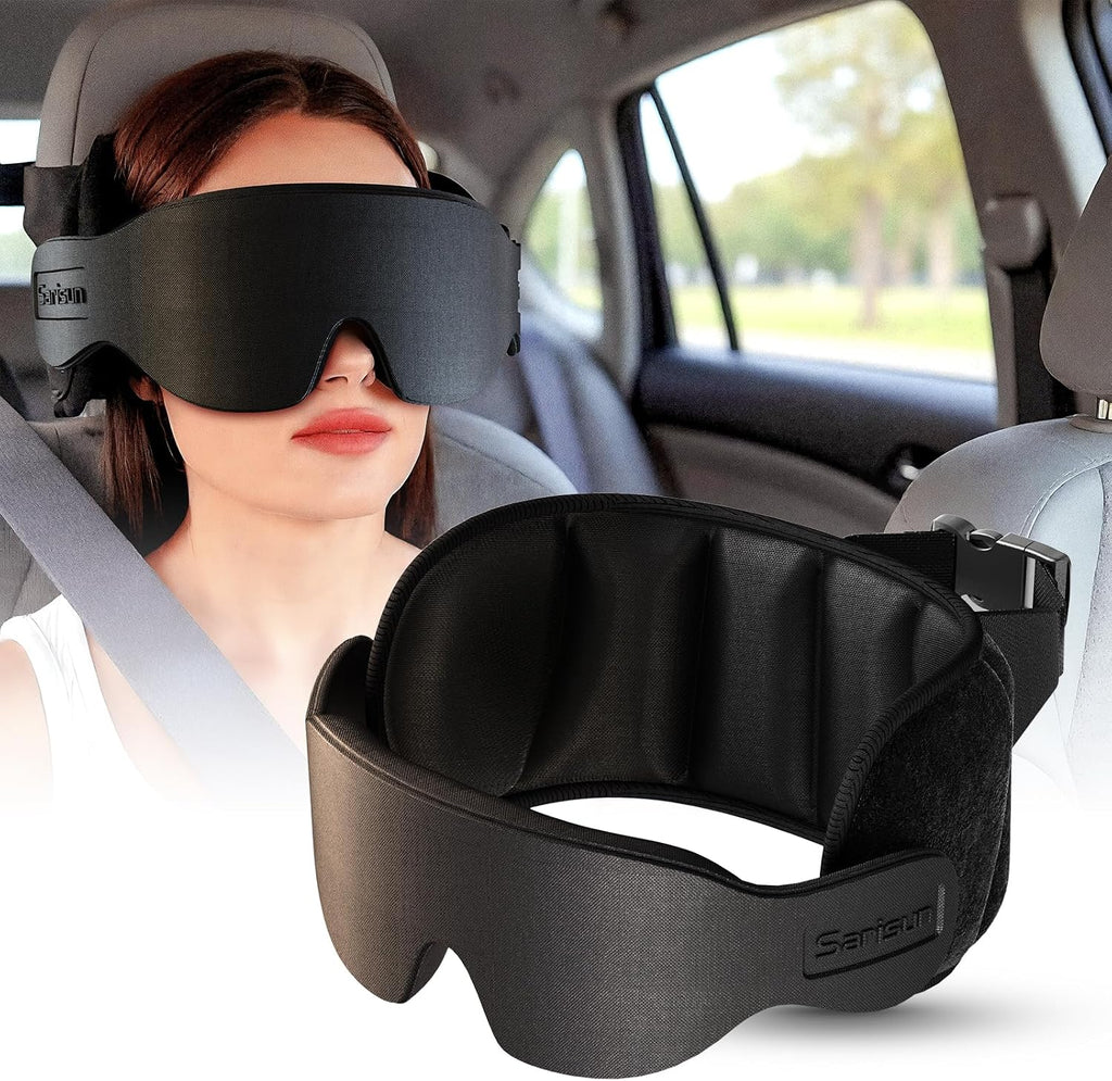 SARISUN Travel Pillow, Car Travel Pillow with 3D Eye Mask for Sleep, 360° Head Support Strap for All Car Seat, Road Trip Essentials, Stop…