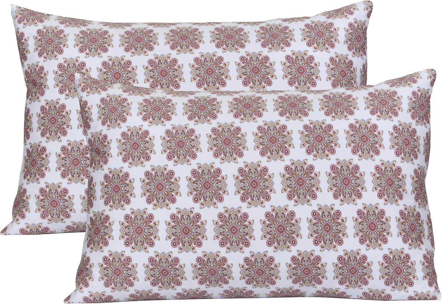 Feather & Stitch 300 TC 100% Cotton Standard Size Pillowcases 2 piece, Ultra Soft Set of 2 Sateen Weave Pillow Covers with Envelope…