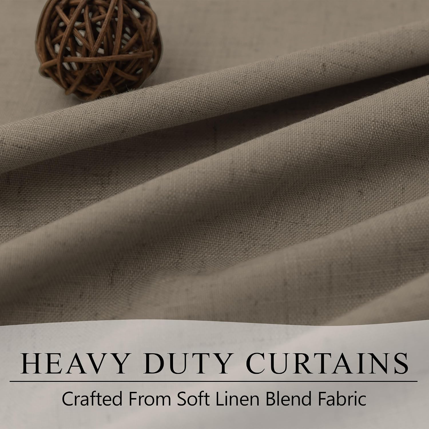 Dancurton Brown Drapes 84 Inch Length 2 Panels Set Linen Long Curtains for Bedroom Windows Soundproof Energy Efficient Thermal Insulated Ru…