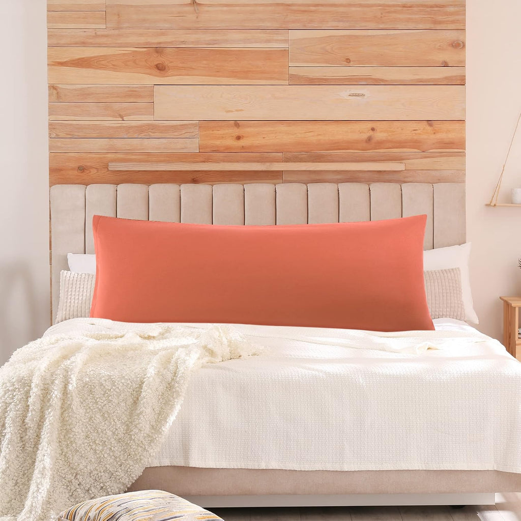 uxcell Soft Microfiber Body Pillow Cover with Zipper Closure, Long Pillow Cases for Body Pillows Weave for 90 GSM Polyester, Orange Body (2…
