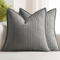 Set of 2 Decorative 100% Cotton Waffle Euro Sham Pillow Covers 26x26, Neutral Throw Pillows Weave European Cushion Cases for Couch Sofa…