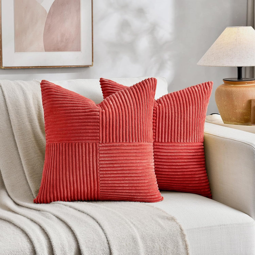 Fancy Homi 2 Packs Red Decorative Throw Pillow Covers 20x20 Inch for Living Room Couch Bed Sofa, Holiday Christmas Home Decor Gift, Soft…